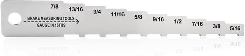 Pocket Tech Gauge 16ths Brake Measuring Gauge, Stainless Steel, Laser Cut and Engraved in Kuwait