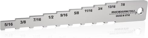 Pocket Tech Gauge 16ths Brake Measuring Gauge, Stainless Steel, Laser Cut and Engraved in Kuwait