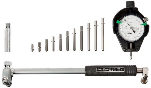 Mitutoyo 511-723 Dial Bore Gage, 50-150 mm, 0.001 mm Graduation, Stem Diameter 8 mm with 2109SB-10 Dial Indicator | 8 mm Stem Diameter, 2109SB-10 Dial Indicator in Kuwait