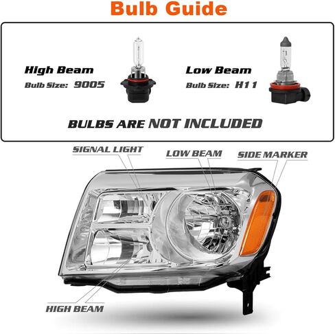 Chrome Halogen Headlights Headlamps Assembly Compatible with 2012-2015 Honda Pilot Driver and Passenger Side HO2502147 HO2503147 33150SZAA11 33100SZAA11 in Kuwait