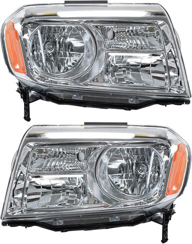Chrome Halogen Headlights Headlamps Assembly Compatible with 2012-2015 Honda Pilot Driver and Passenger Side HO2502147 HO2503147 33150SZAA11 33100SZAA11 in Kuwait