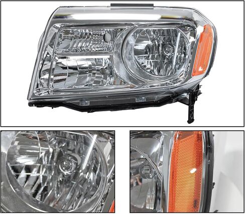 Chrome Halogen Headlights Headlamps Assembly Compatible with 2012-2015 Honda Pilot Driver and Passenger Side HO2502147 HO2503147 33150SZAA11 33100SZAA11 in Kuwait