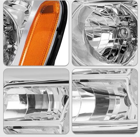 Chrome Halogen Headlights Headlamps Assembly Compatible with 2012-2015 Honda Pilot Driver and Passenger Side HO2502147 HO2503147 33150SZAA11 33100SZAA11 in Kuwait