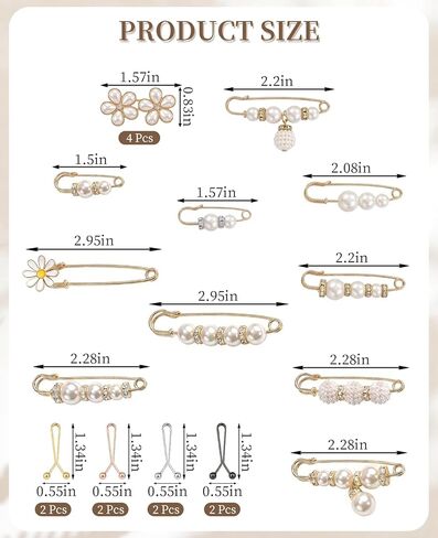 22 PCS Pant Waist Tightener, Pearl Buttons Pins Pants Clips to Tighten Waist, Waistband Jean Waist Cincher Clip for Clothing Dresses Skirts in Saudi Arabia