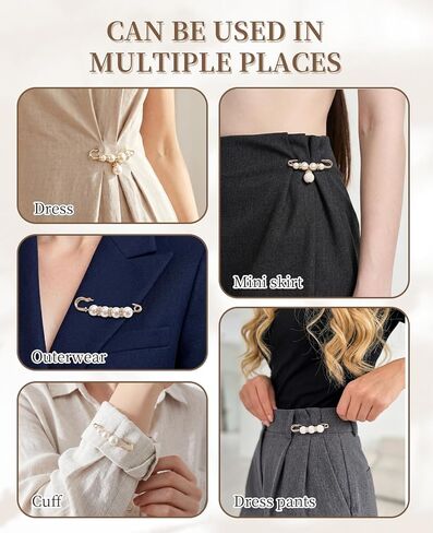 22 PCS Pant Waist Tightener, Pearl Buttons Pins Pants Clips to Tighten Waist, Waistband Jean Waist Cincher Clip for Clothing Dresses Skirts in Saudi Arabia