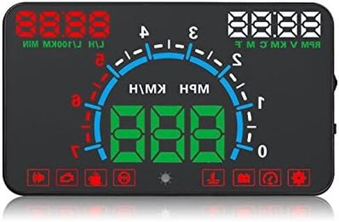 KUNFINE® 5.8" Car HUD OBD2 Head Up Display Car Speed Projector Vehicle Windshield Speedo Projetor Navigation OBD Speedometer Hud E350 in Kuwait