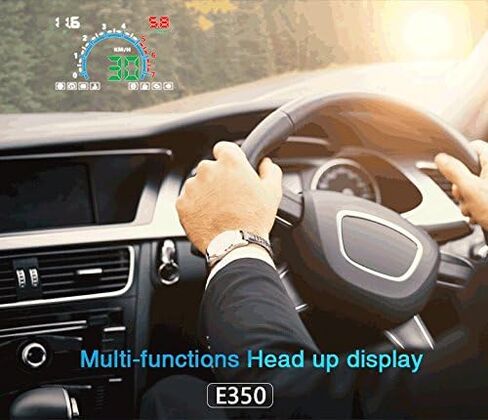KUNFINE® 5.8" Car HUD OBD2 Head Up Display Car Speed Projector Vehicle Windshield Speedo Projetor Navigation OBD Speedometer Hud E350 in Kuwait