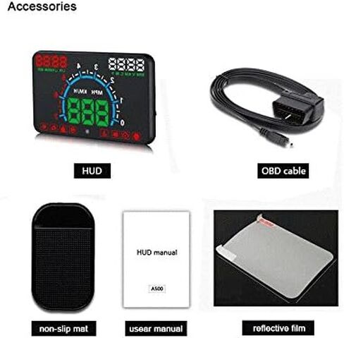 KUNFINE® 5.8" Car HUD OBD2 Head Up Display Car Speed Projector Vehicle Windshield Speedo Projetor Navigation OBD Speedometer Hud E350 in Kuwait