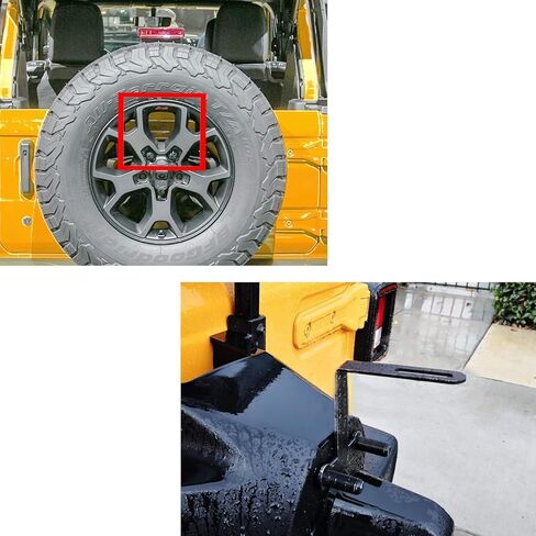 iJDMTOY Dark Smoked Lens Race Car Style LED Strobe Third Brake Lamp w/Behind Spare Tire Relocation Brackets, Compatible With Jeep 2018-up Wrangler JL in Kuwait