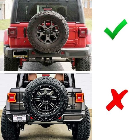 iJDMTOY Dark Smoked Lens Race Car Style LED Strobe Third Brake Lamp w/Behind Spare Tire Relocation Brackets, Compatible With Jeep 2018-up Wrangler JL in Kuwait