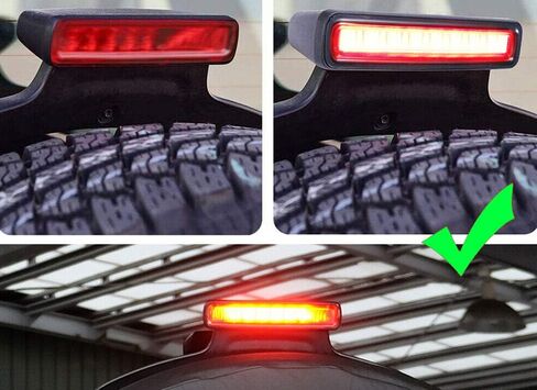 iJDMTOY Dark Smoked Lens Race Car Style LED Strobe Third Brake Lamp w/Behind Spare Tire Relocation Brackets, Compatible With Jeep 2018-up Wrangler JL in Kuwait