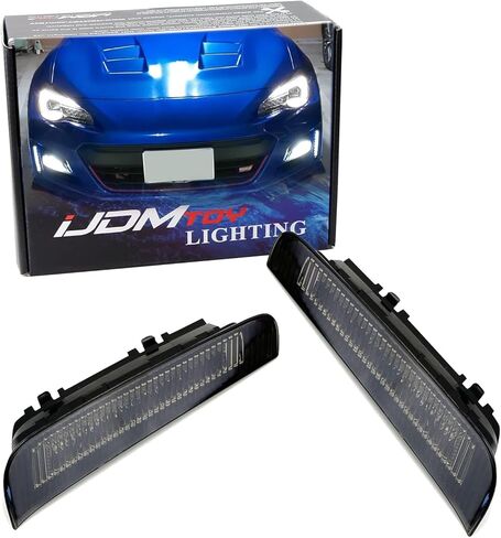 iJDMTOY JDM Style Exact Fit Xenon White LED Daytime Running Light Kit Compatible With 2017-2021 LCI Subaru BRZ, Smoked Lens in Kuwait