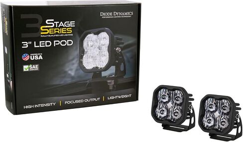 ديود ديناميات SS3 SAE White Max LED Pod (زوج)، فيضان in Kuwait