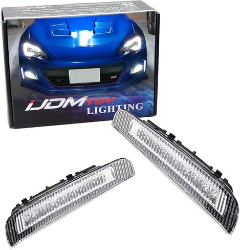 iJDMTOY JDM Style Exact Fit Xenon White LED Daytime Running Light Kit Compatible With 2017-2021 LCI Subaru BRZ, Smoked Lens in Kuwait