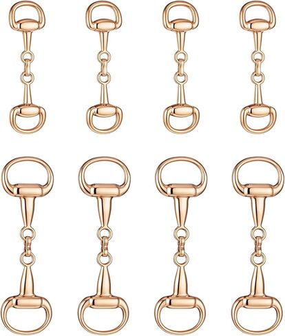8 Pcs Gold Horse Bit Buckle, 2 Size D Ring Snaffle Bit Buckles, Double Silk Scarf Buckle Ring for DIY Snaffle Bit Horse Jewelry Loafer Shoes Decoration in Saudi Arabia