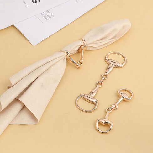 8 Pcs Gold Horse Bit Buckle, 2 Size D Ring Snaffle Bit Buckles, Double Silk Scarf Buckle Ring for DIY Snaffle Bit Horse Jewelry Loafer Shoes Decoration in Saudi Arabia