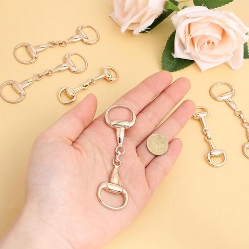 8 Pcs Gold Horse Bit Buckle, 2 Size D Ring Snaffle Bit Buckles, Double Silk Scarf Buckle Ring for DIY Snaffle Bit Horse Jewelry Loafer Shoes Decoration in Saudi Arabia