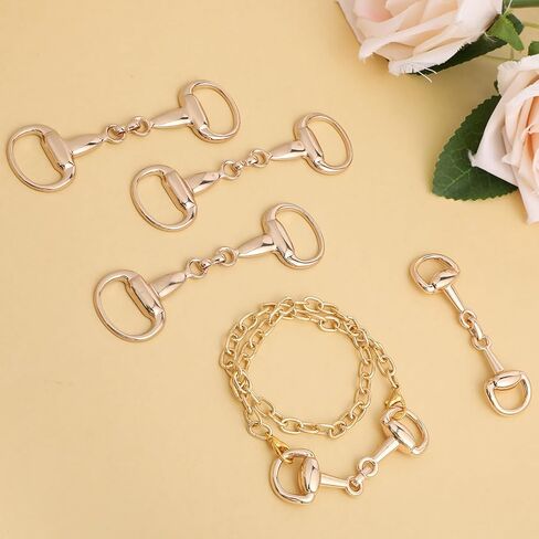 8 Pcs Gold Horse Bit Buckle, 2 Size D Ring Snaffle Bit Buckles, Double Silk Scarf Buckle Ring for DIY Snaffle Bit Horse Jewelry Loafer Shoes Decoration in Saudi Arabia