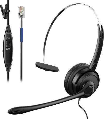 Voistek Cisco Phone Headset,RJ9 MonoTelephone Headset with Microphone Compatible with Cisco 7940,7942,7945,7960,7962,7965,7811,7821,8811,8841,8845,8851 Landline Phones in Kuwait
