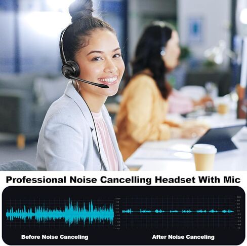 Voistek Cisco Phone Headset,RJ9 MonoTelephone Headset with Microphone Compatible with Cisco 7940,7942,7945,7960,7962,7965,7811,7821,8811,8841,8845,8851 Landline Phones in Kuwait