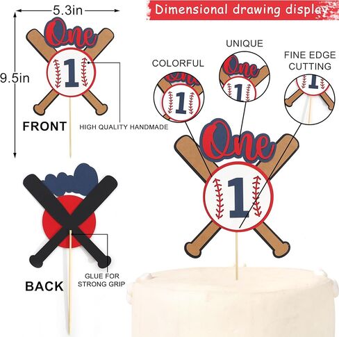 Baseball 1st Birthday Cake Topper - Sports One Birthday Party Decorations,Rookie of the First Year Cake Topper,Sports Theme Centerpieces,Baseball Party Photo Props in Saudi Arabia