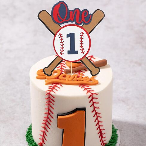 Baseball 1st Birthday Cake Topper - Sports One Birthday Party Decorations,Rookie of the First Year Cake Topper,Sports Theme Centerpieces,Baseball Party Photo Props in Saudi Arabia