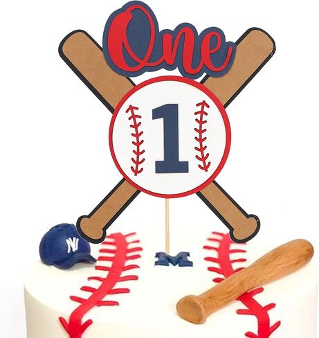 Baseball 1st Birthday Cake Topper - Sports One Birthday Party Decorations,Rookie of the First Year Cake Topper,Sports Theme Centerpieces,Baseball Party Photo Props in Saudi Arabia