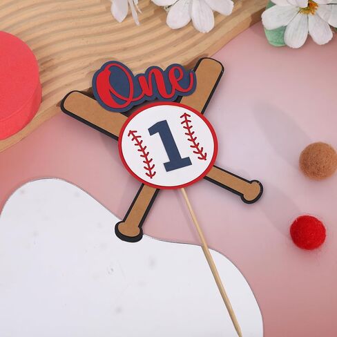 Baseball 1st Birthday Cake Topper - Sports One Birthday Party Decorations,Rookie of the First Year Cake Topper,Sports Theme Centerpieces,Baseball Party Photo Props in Saudi Arabia