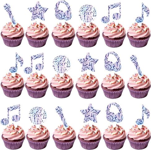 48 Pcs Purple Demon Cupcake Toppers for Hunters Birthday Party Decorations Supplies in Saudi Arabia