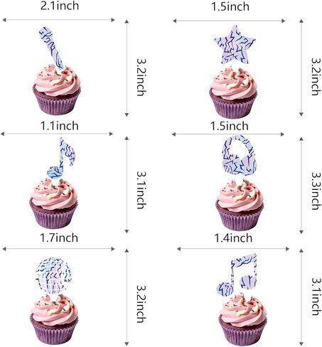 48 Pcs Purple Demon Cupcake Toppers for Hunters Birthday Party Decorations Supplies in Saudi Arabia