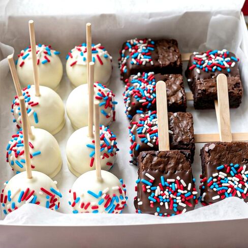 Patriotic Sprinkles, 4th of July, 130g/4.59oz, Edible Red White Blue Jimmie Sprinkles for Cake Decorating, Baking, Cupcake Toppers, Ice Cream, Independece Day Festival Supplies in Kuwait