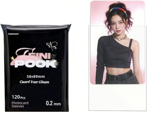 Kpop Photocard Sleeves Archive Level Card Sleeves 58X88mm Thickened 0.2mm PP Material Photo Card Clear Protectors 120Pcs/Bag in Saudi Arabia