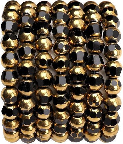 Glass Round Beads Peacock Blue Octagon Faceted 6x5mm 100pcs Golden Edge Crystal Loose Beads for DIY Craft Jewelry Making in Saudi Arabia