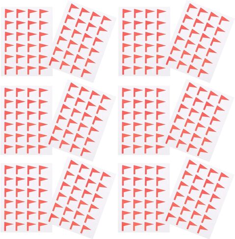 Toddmomy Red Adhesive Flag Label Stickers 12 Sheets for Map Markers Small Label Stickers DIY Classification and Organization in Home and Office in Kuwait