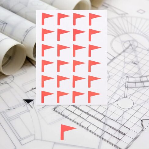 Toddmomy Red Adhesive Flag Label Stickers 12 Sheets for Map Markers Small Label Stickers DIY Classification and Organization in Home and Office in Kuwait