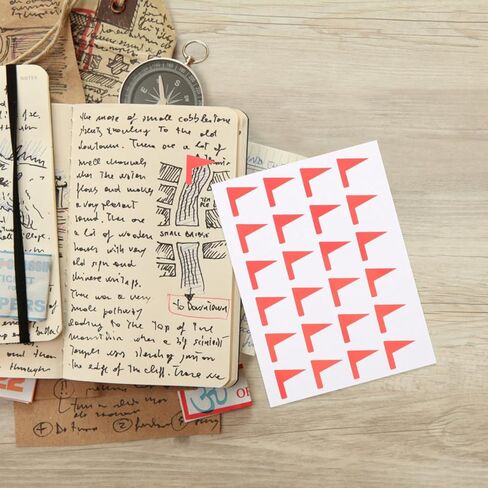Toddmomy Red Adhesive Flag Label Stickers 12 Sheets for Map Markers Small Label Stickers DIY Classification and Organization in Home and Office in Kuwait