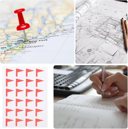 Toddmomy Red Adhesive Flag Label Stickers 12 Sheets for Map Markers Small Label Stickers DIY Classification and Organization in Home and Office in Kuwait