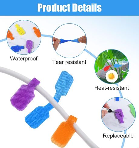 32Pcs Cable Labels for Cords, 8 Colors Reusable Nylon Cord Labels for Electronics for Electronics Wire Markers Electrical, Large Size for Charging Cords Management & Identification (1.8 * 0.9 inch) in Saudi Arabia