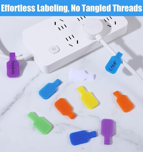 32Pcs Cable Labels for Cords, 8 Colors Reusable Nylon Cord Labels for Electronics for Electronics Wire Markers Electrical, Large Size for Charging Cords Management & Identification (1.8 * 0.9 inch) in Saudi Arabia