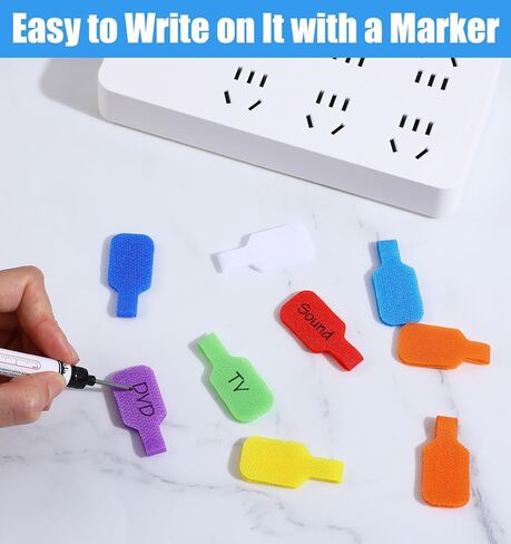 32Pcs Cable Labels for Cords, 8 Colors Reusable Nylon Cord Labels for Electronics for Electronics Wire Markers Electrical, Large Size for Charging Cords Management & Identification (1.8 * 0.9 inch) in Saudi Arabia