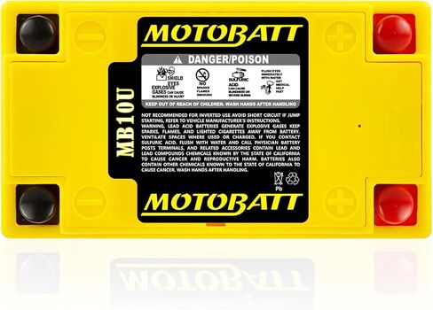 Motobatt MB10U (14.5AH, 175CCA) Replaces Yuasa YB10AA2, YB10LA2, YB10LB, YB10LB2, Factory activated AGM in Kuwait
