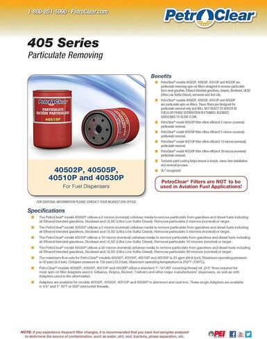 Fuel Dispenser Particulate Removal Filter 40510P by PetroClear in Saudi Arabia