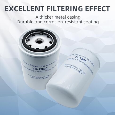 (1 PCS) 18-7866 Fuel Water Separating Filter Compatible with Ya-maha 115HP Outboard Motors, Replaces MAR-10MEL-00-00, MAR-24563-00-00, MAR-FUELF-IL-TR, 9-37807 in Kuwait