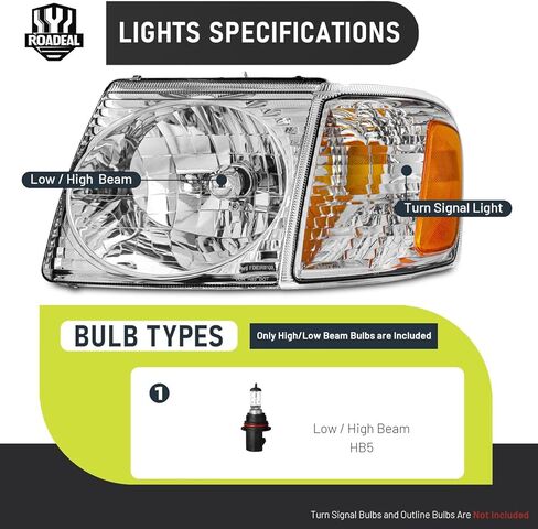 Headlights Assembly for 2001-2003 Ford Explorer Sport ONLY, 2001-2005 Ford Explorer Sport Trac ONLY Replacement Driver & Passenger(Bulbs included) in Saudi Arabia