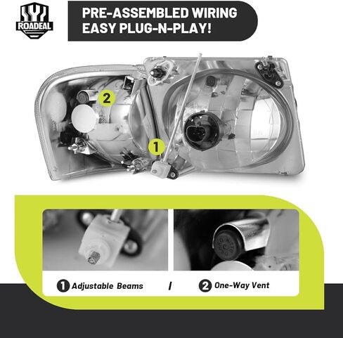 Headlights Assembly for 2001-2003 Ford Explorer Sport ONLY, 2001-2005 Ford Explorer Sport Trac ONLY Replacement Driver & Passenger(Bulbs included) in Saudi Arabia