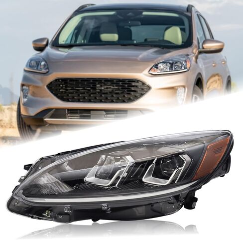 Duolctarms نوع الهالوجين W/O DRL مجموعة المصابيح الأمامية لجهاز العرض متوافق مع 2020-2022 Ford Escape S موديل الجانب الأيسر للسائق LJ6Z13008B in Saudi Arabia