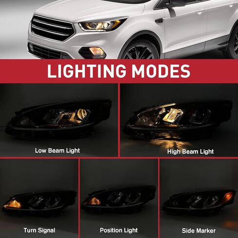 Duolctarms نوع الهالوجين W/O DRL مجموعة المصابيح الأمامية لجهاز العرض متوافق مع 2020-2022 Ford Escape S موديل الجانب الأيسر للسائق LJ6Z13008B in Saudi Arabia