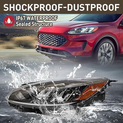 Duolctarms نوع الهالوجين W/O DRL مجموعة المصابيح الأمامية لجهاز العرض متوافق مع 2020-2022 Ford Escape S موديل الجانب الأيسر للسائق LJ6Z13008B in Saudi Arabia