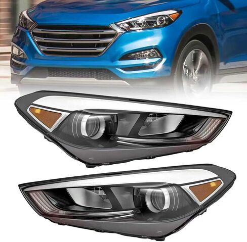 Headlight Assembly Compatible with 2016 2017 2018 Hyundai Tucson w/LED DRL w/Bulbs(Left and Right Side) in Kuwait