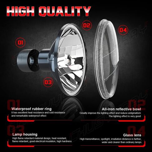 CHUSYYRAY 7 Inch Round Compatible with Chevy Bel Air LED Headlight Assembly 1955 1956 1957 for off-road, High Low Beam DOT Approved, 50W 10000LM 6000K White, Pack of 2 in Saudi Arabia
